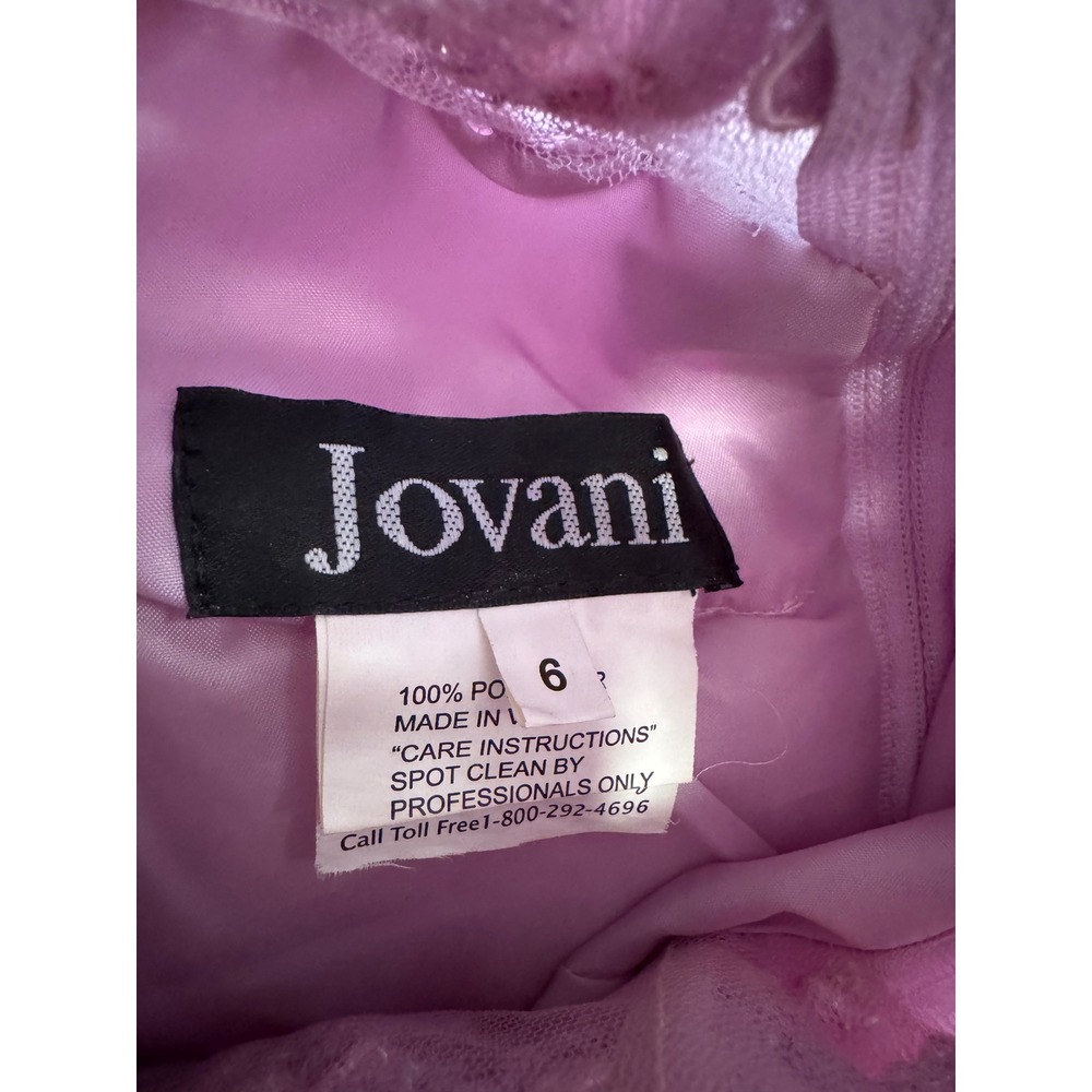 Jovani Lavender Beaded 3D Floral Ruffle Cocktail Prom Mini Dress Strapless  6 - Picture 7 of 7